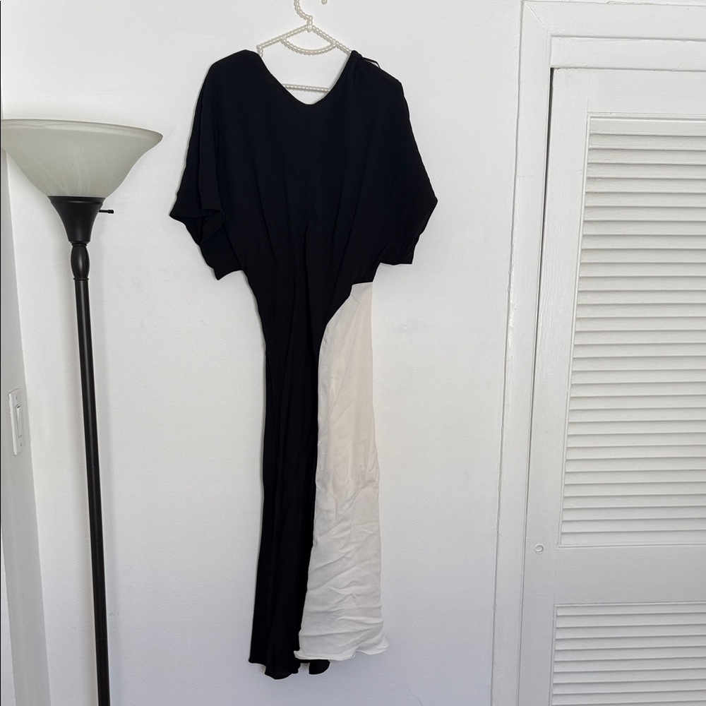 Black and White Colorblock Maxi Dress - Unbranded